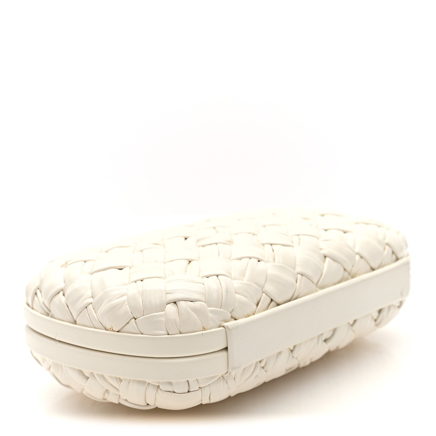 Bottega Veneta Foulard Intrecciato Minaudiere Knot Clutch Bone 4 of 9
