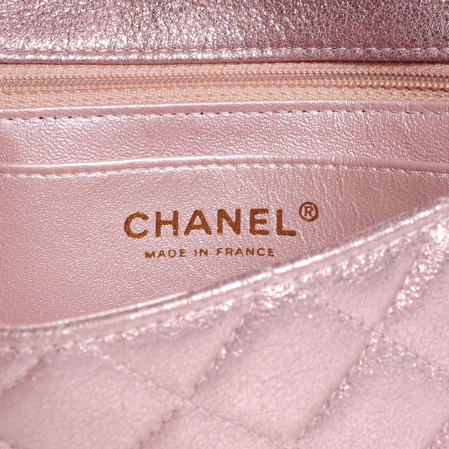 Chanel Metallic Goatskin Quilted Mini Flap Pink 6 of 8