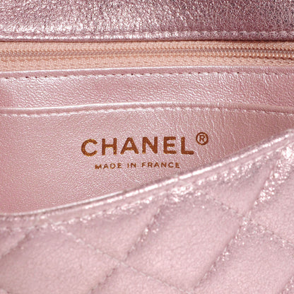 Chanel Metallic Goatskin Quilted Mini Flap Pink 6 of 8