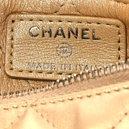Chanel Metallic Lambskin Quilted Chain Around Mini Pouch Gold 6 of 11