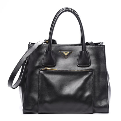 Prada City Calf Front Pocket Tote Black 1 of 8