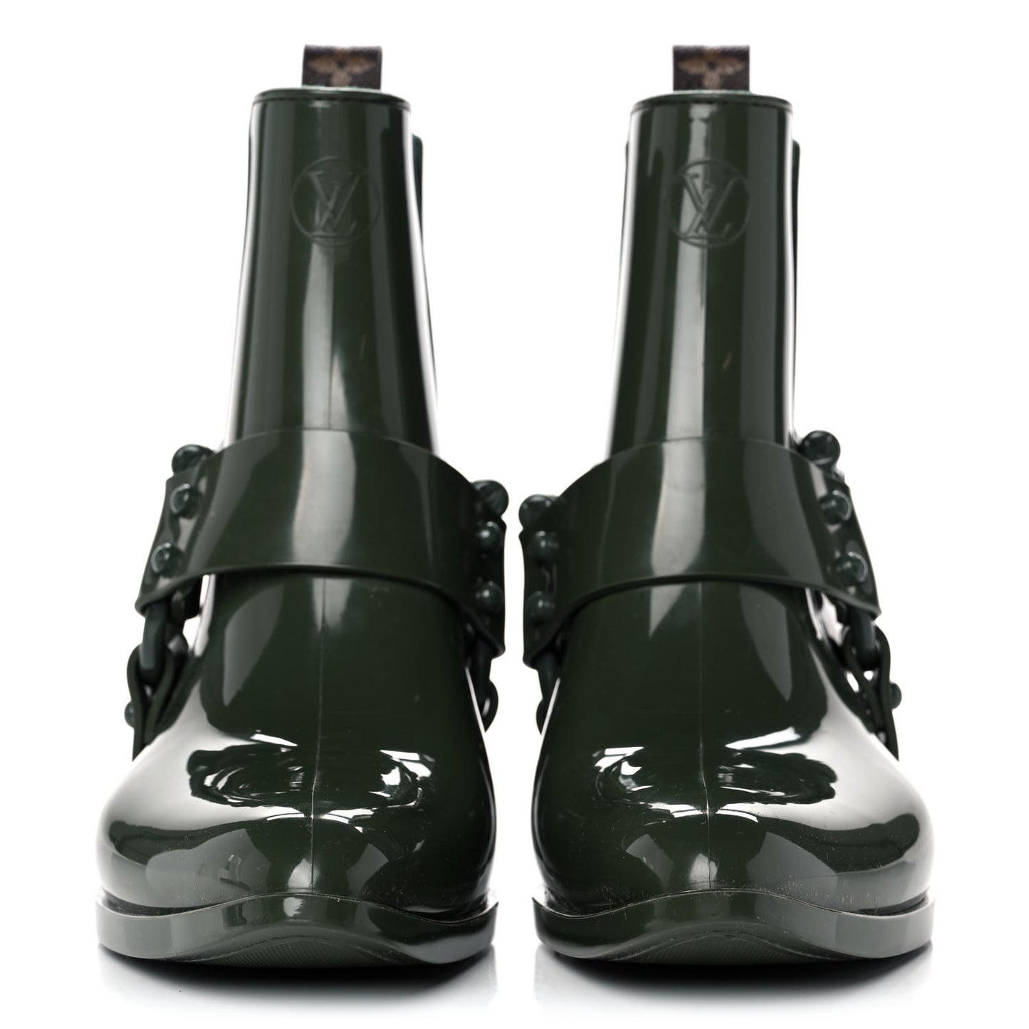 Rubber Monogram Rhapsody Ankle Boots 38 Kaki