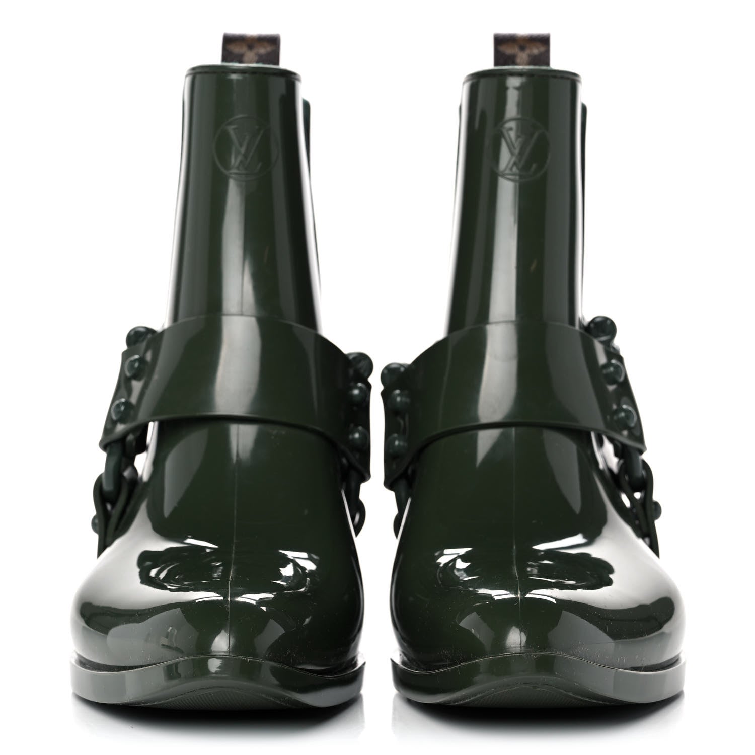 Louis Vuitton Rubber Monogram Rhapsody Ankle Boots 38 Kaki 2 of 8