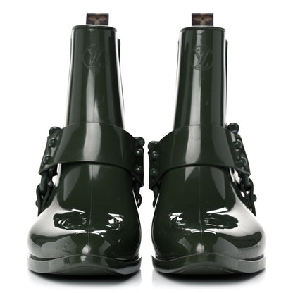 Louis Vuitton Rubber Monogram Rhapsody Ankle Boots 38 Kaki 2 of 8