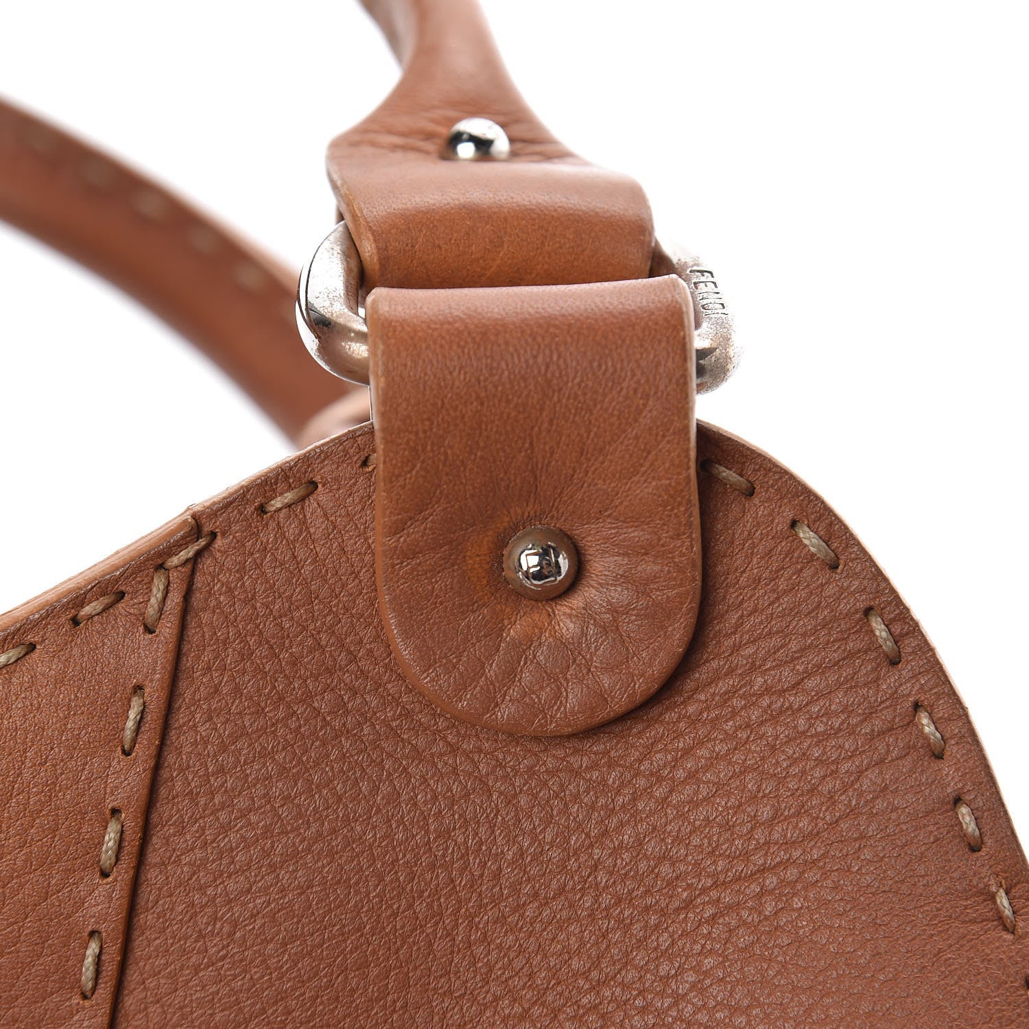 Fendi Calfskin Romano Selleria Diablo Shopper Camel 9 of 10