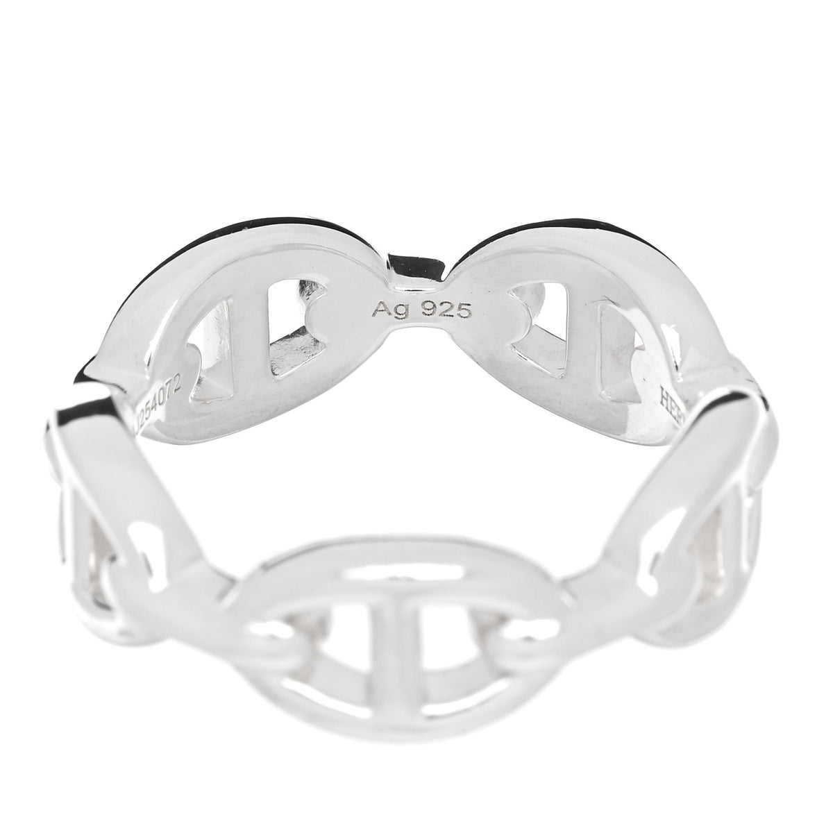 Sterling Silver PM Chaine d'Ancre Enchainee Band Ring 55 7.25