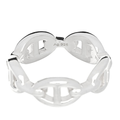 Hermes Sterling Silver PM Chaine d'Ancre Enchainee Band Ring 55 7.25 6 of 7