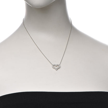 Tiffany Platinum Diamond Small Heart Pendant Necklace 2 of 7