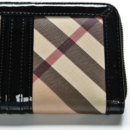 Burberry Supernova Check Large Ziggy Zip Around Wallet Black 11 of 11