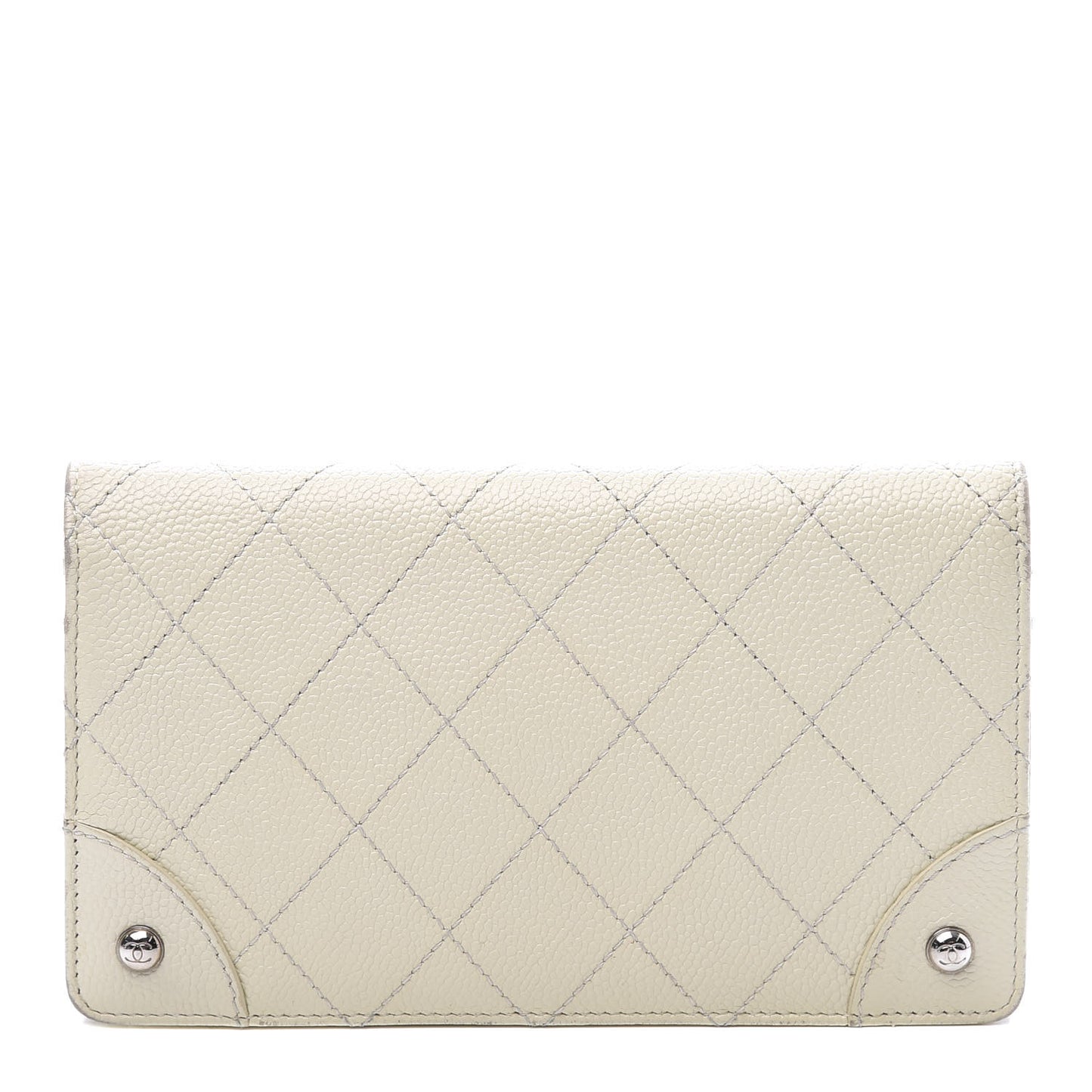 Caviar Stitched Yen Wallet White