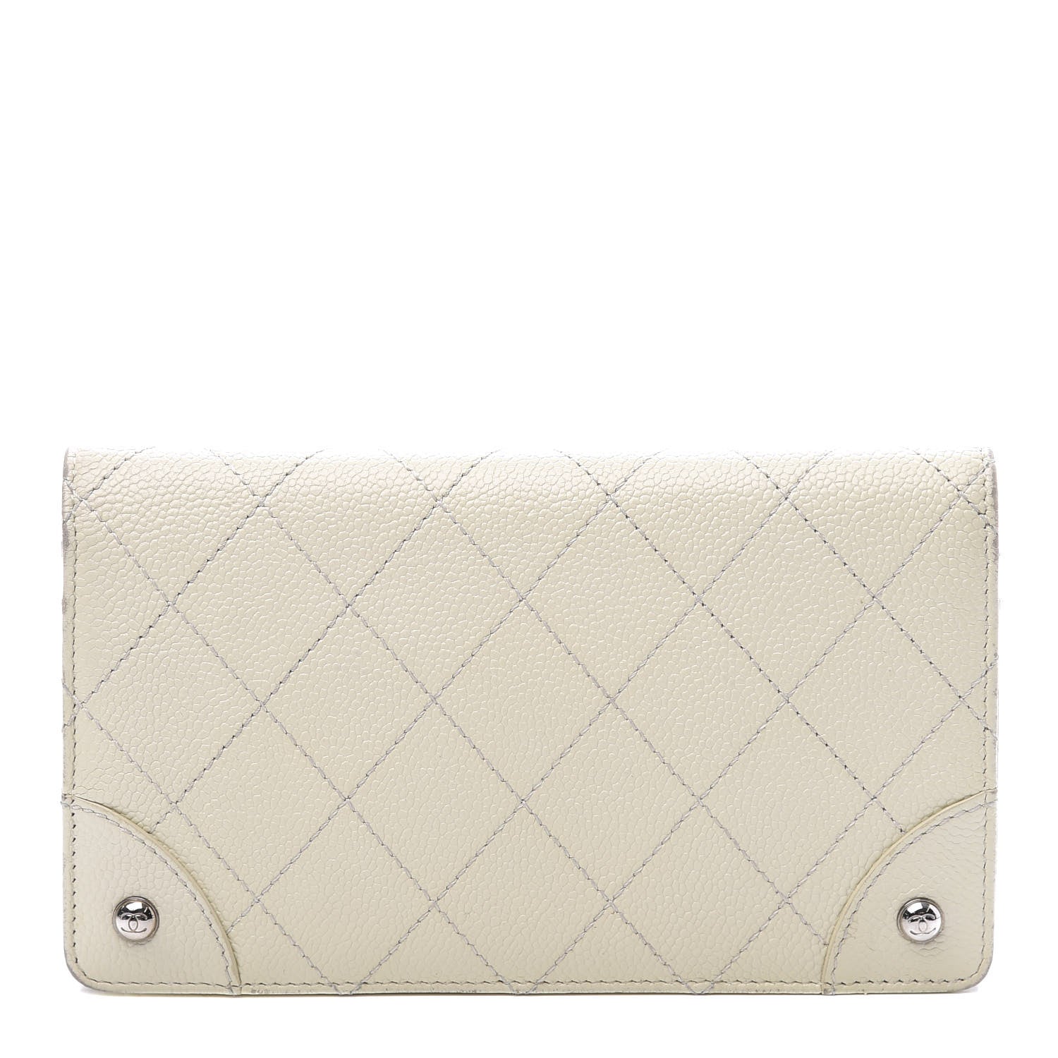 Chanel Caviar Stitched Yen Wallet White 1 of 10