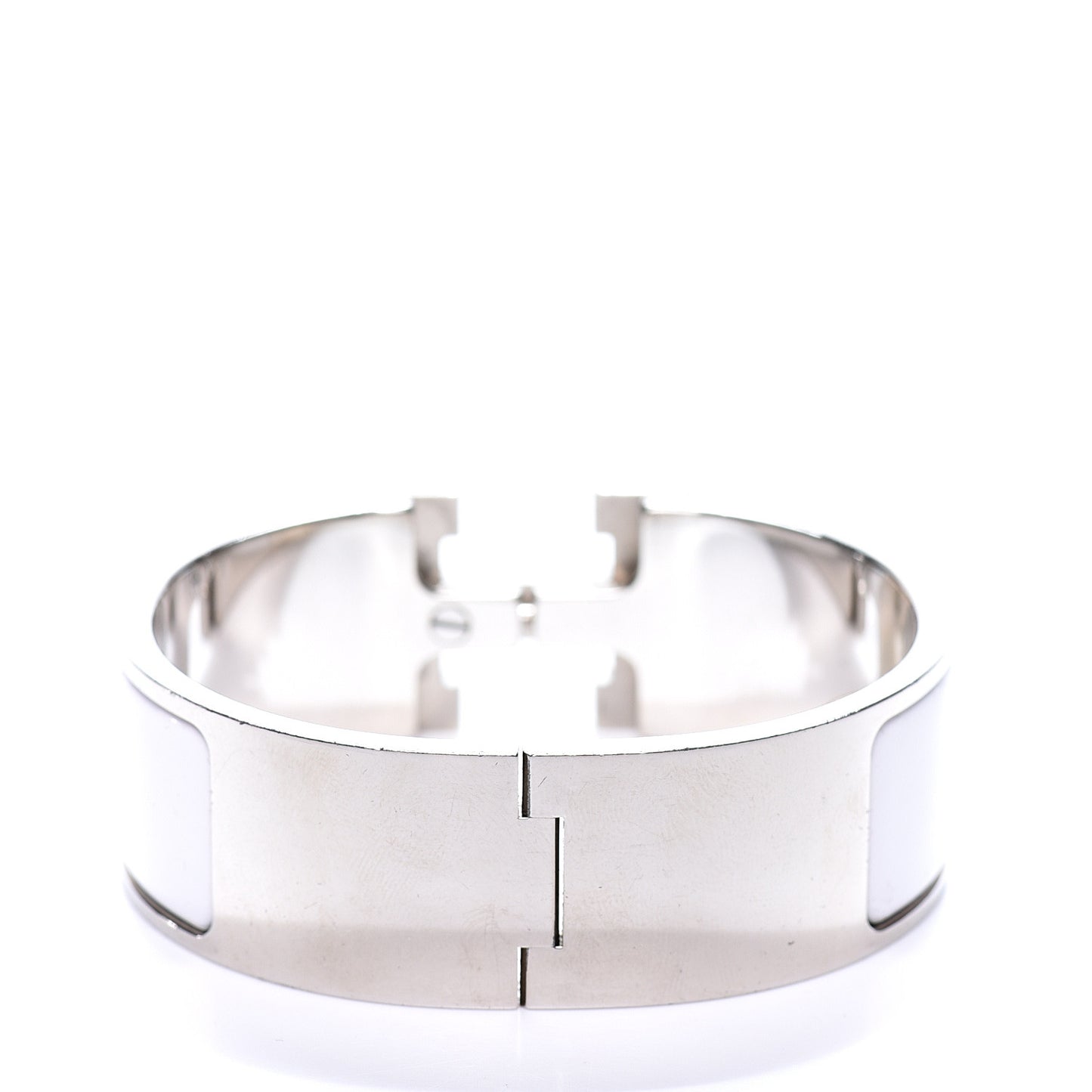 Enamel Wide Clic Clac H Bracelet PM White