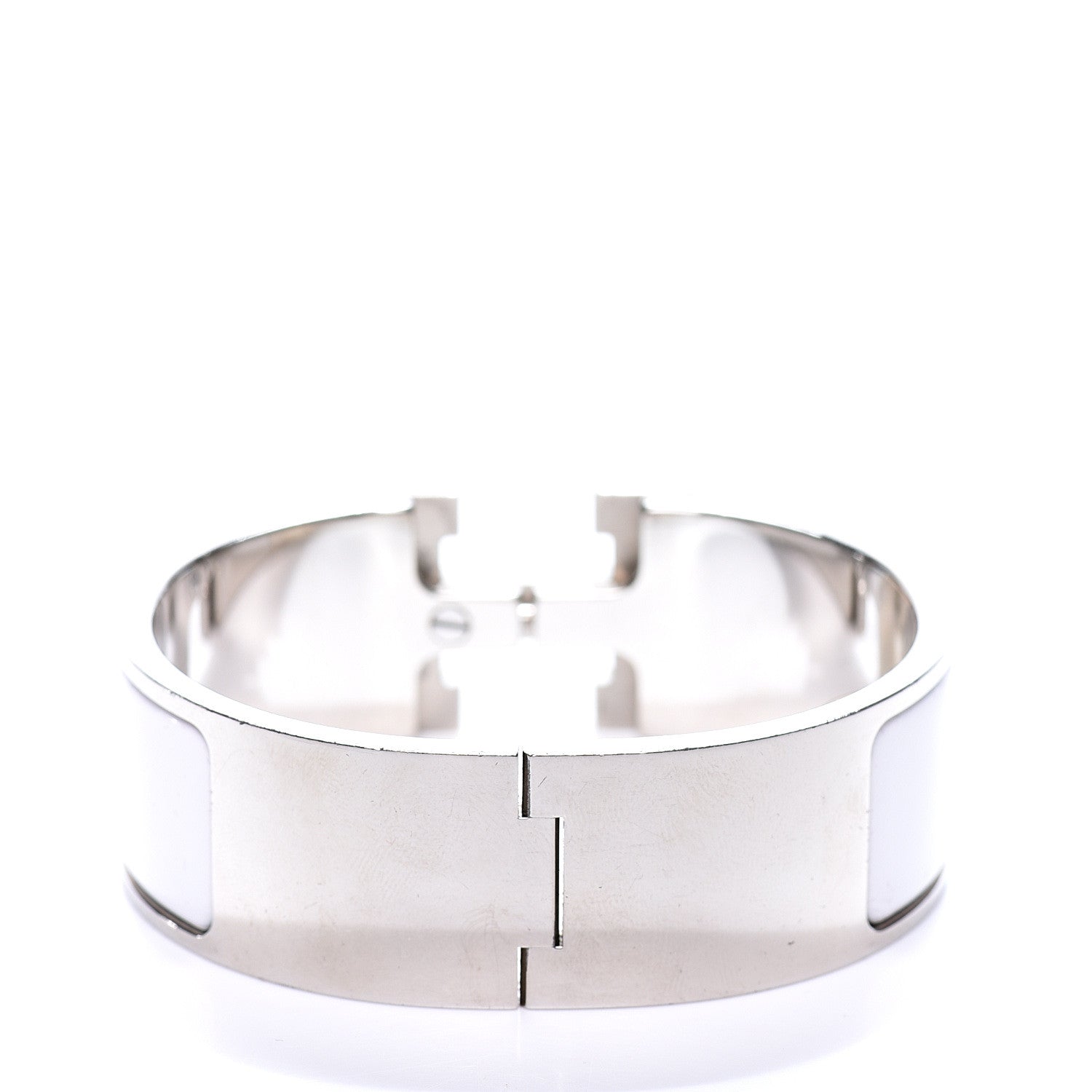 Hermes Enamel Wide Clic Clac H Bracelet PM White 2 of 6