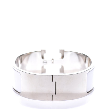 Hermes Enamel Wide Clic Clac H Bracelet PM White 2 of 6