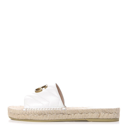 Gucci Nappa Matelasse GG Marmont Espadrille Slide Sandals 37 Great White 1 of 9