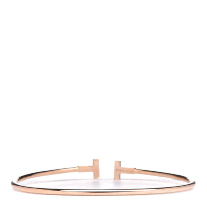 Tiffany 18K Rose Gold Narrow T Wire Bracelet 3 of 5