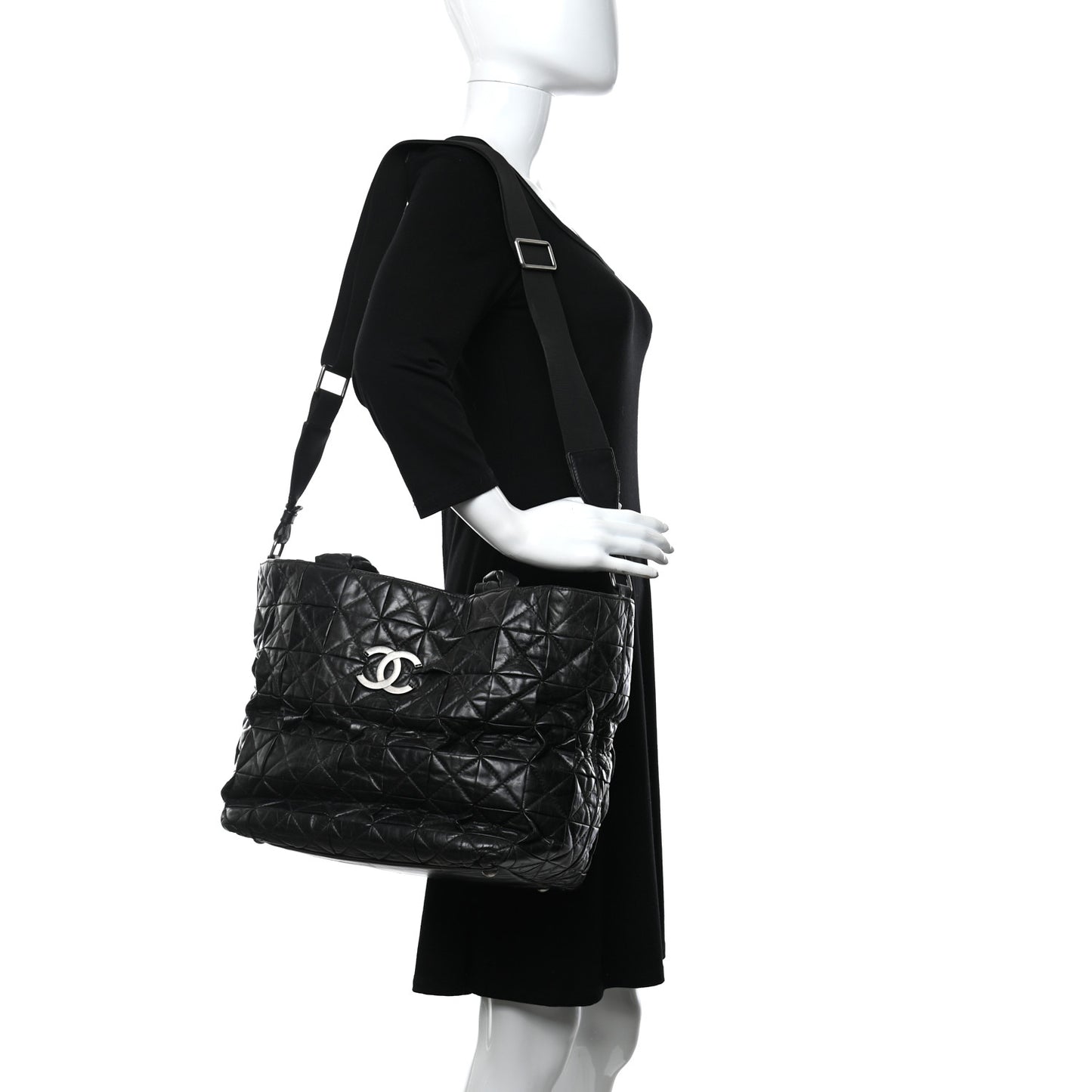 Aged Calfskin CC Tote Black