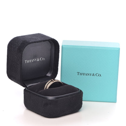 Tiffany 18K Rose Gold Diamond T Two Band Ring 58 8.5 5 of 5