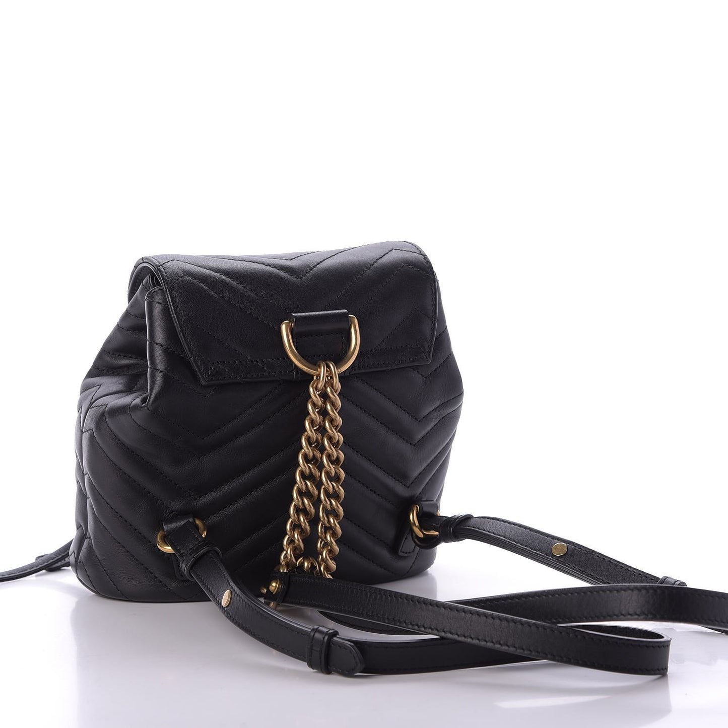 Calfskin Matelasse GG Marmont Flap Backpack Black