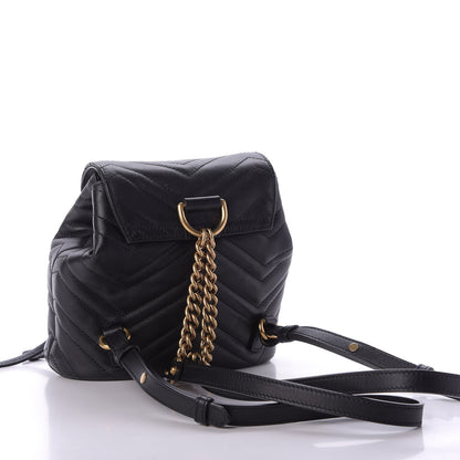 Gucci Calfskin Matelasse GG Marmont Flap Backpack Black 2 of 7