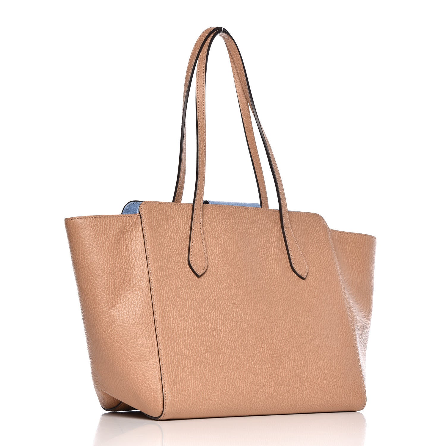 Gucci Dollar Calfskin Small Swing Tote Camelia Mineral Blue 3 of 13
