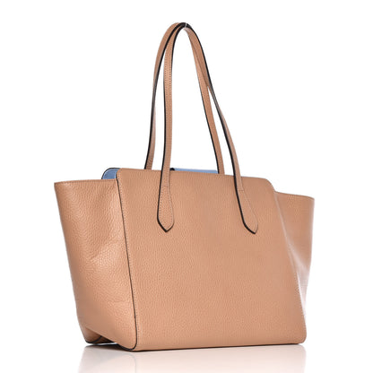 Gucci Dollar Calfskin Small Swing Tote Camelia Mineral Blue 3 of 13