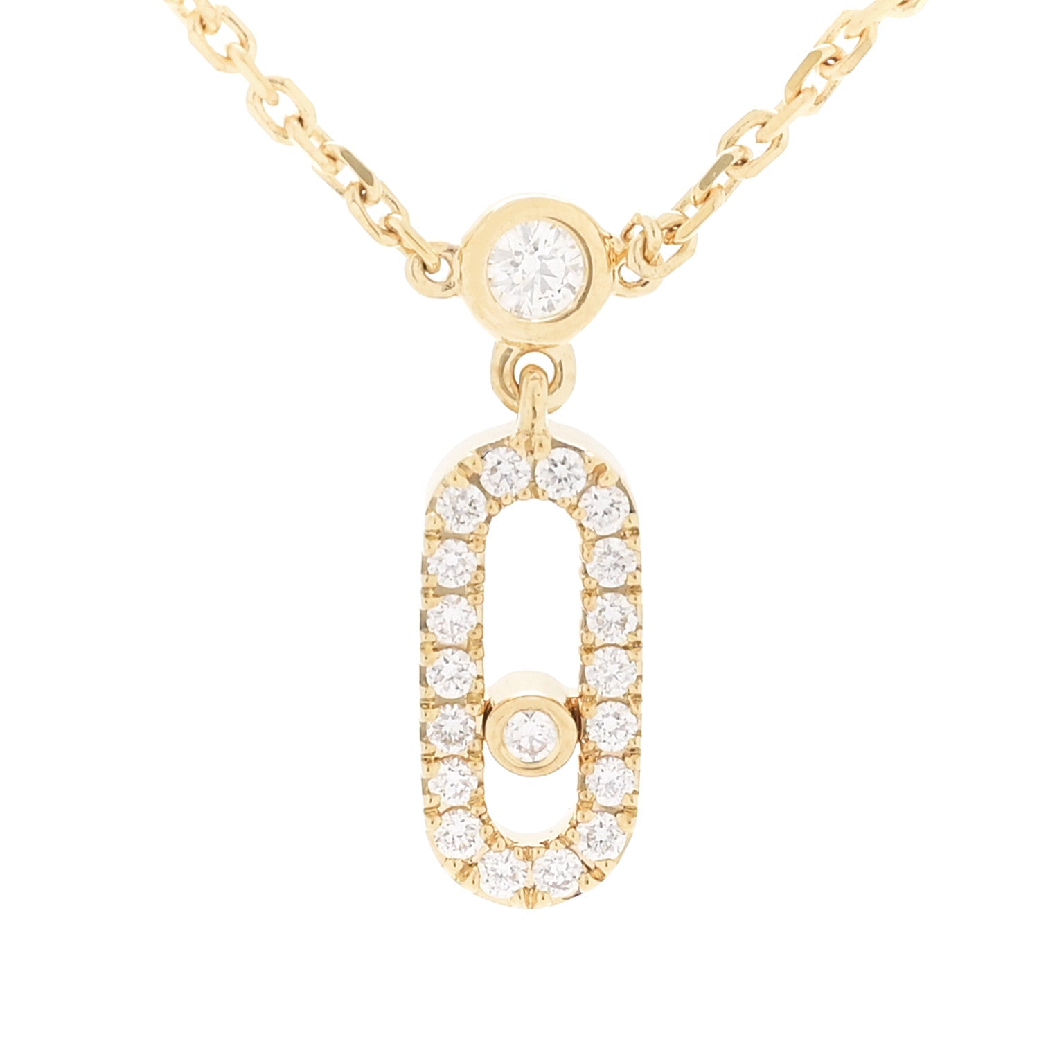 Messika 18K Yellow Gold Diamond Move Uno Pave Drop Choker Necklace 4 of 8