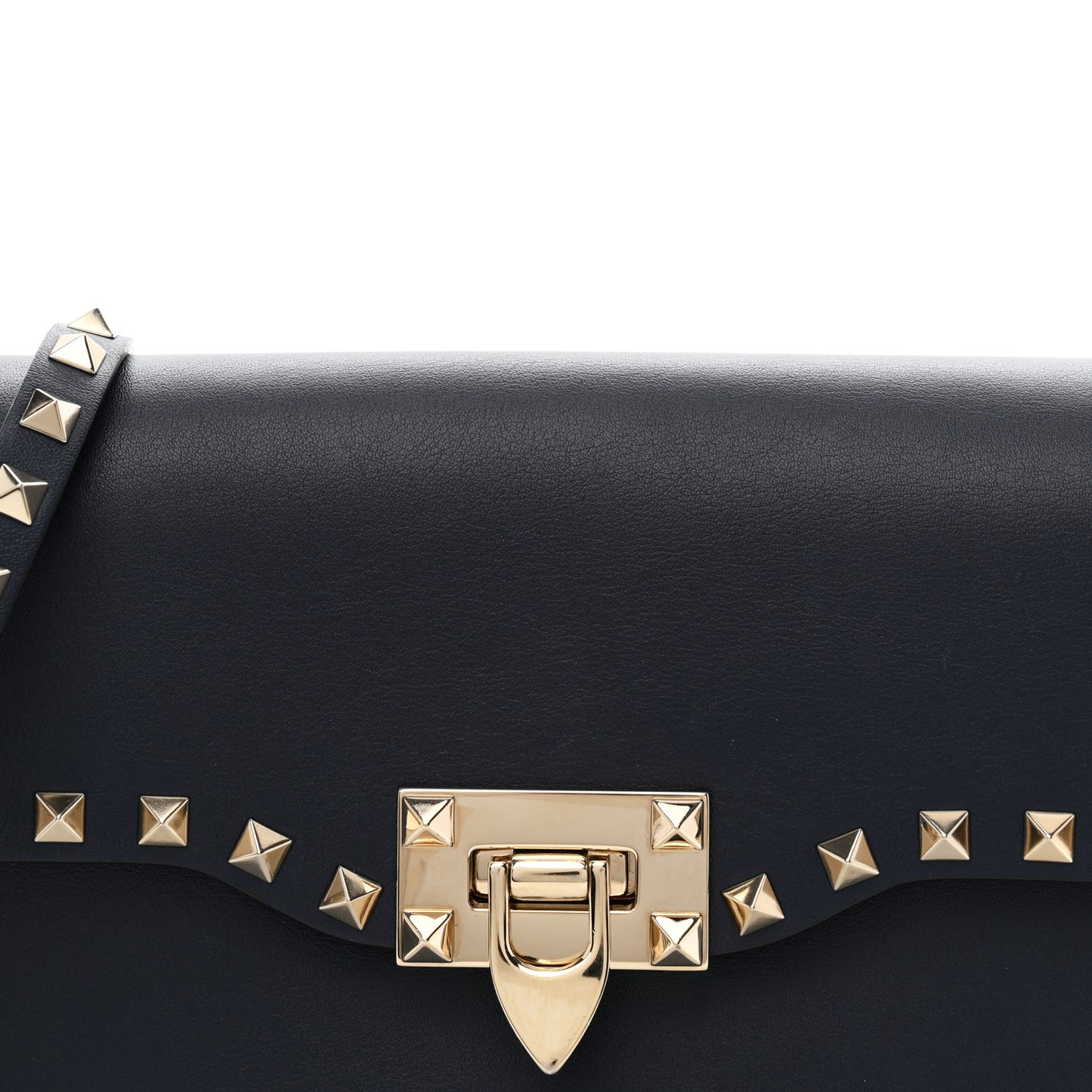 Vitello Medium Rockstud Flip Lock Crossbody Bag Marine