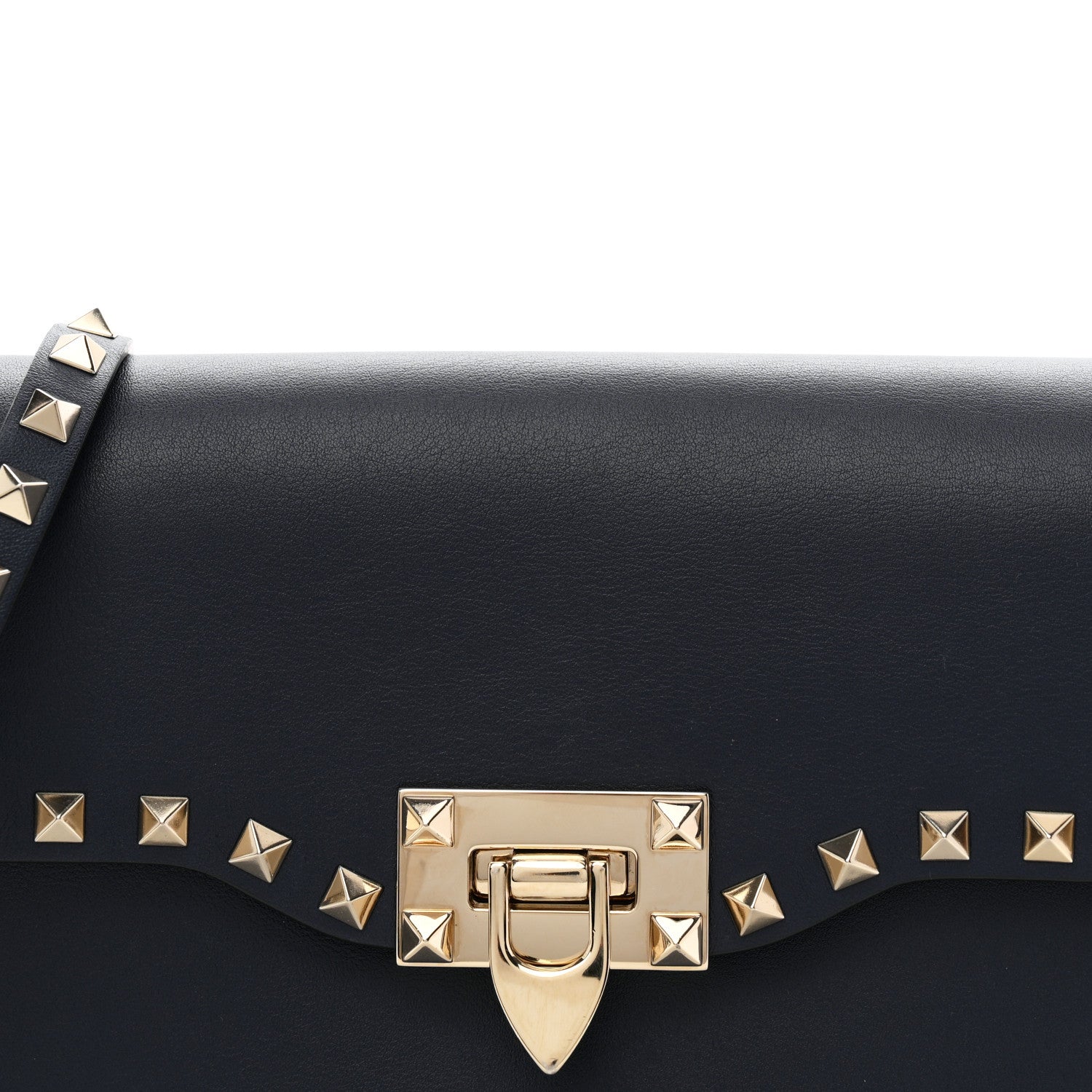 Valentino Garavani Vitello Medium Rockstud Flip Lock Crossbody Bag Marine 7 of 9
