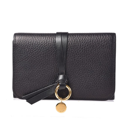 Chloe Grained Calfskin Alphabet Compact Wallet Black 1 of 7