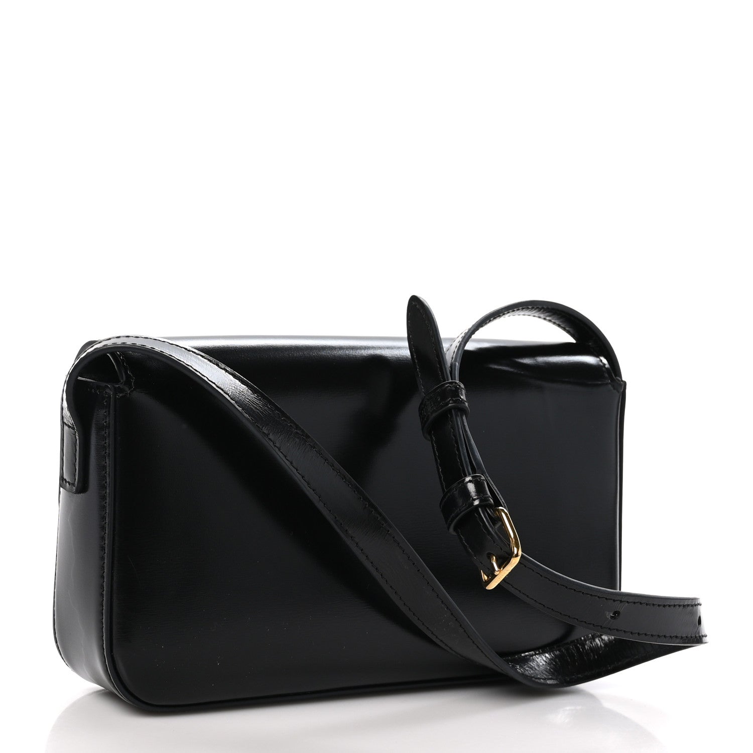 Celine Shiny Calfskin Triomphe Shoulder Bag Black 3 of 11