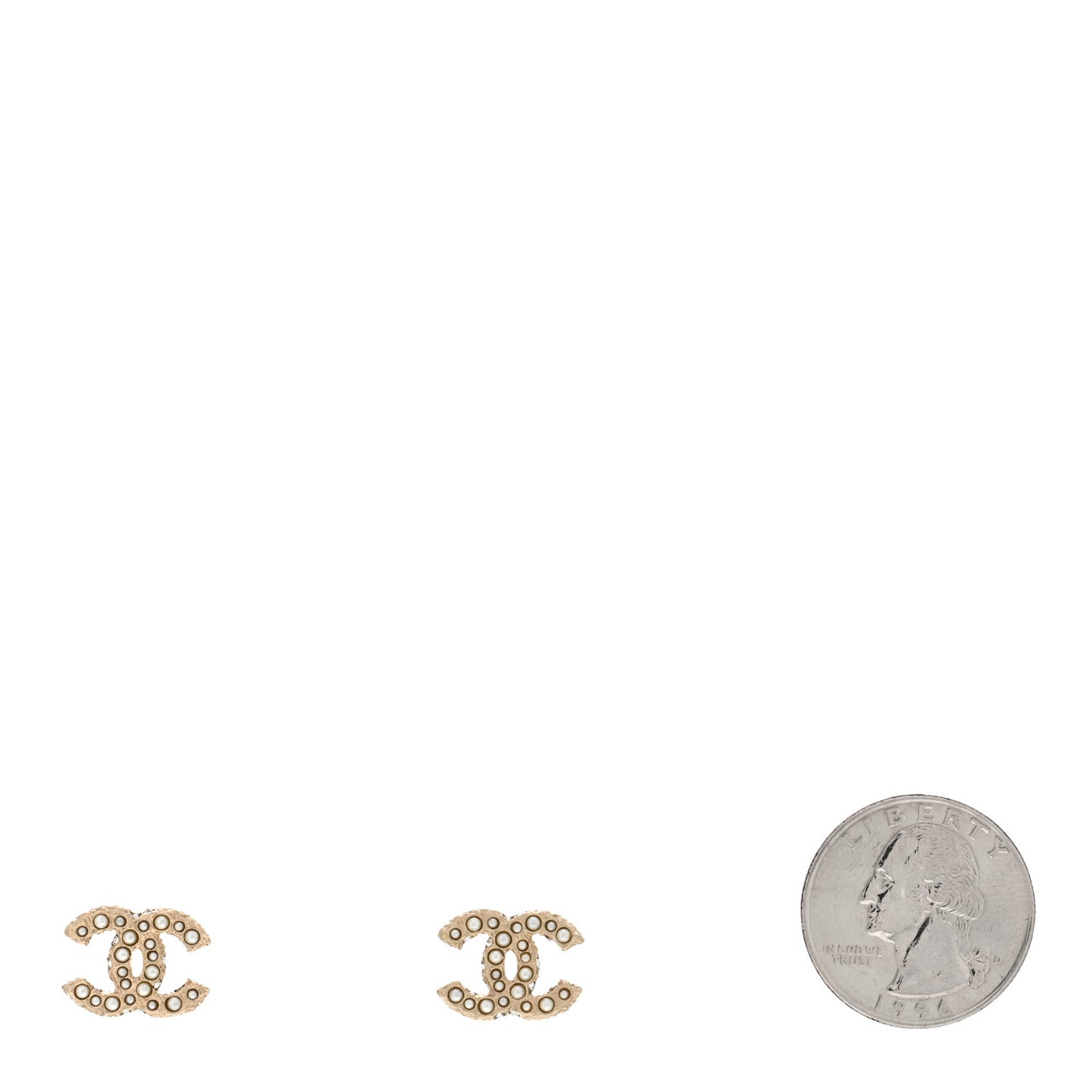 Metal Graduated Pearl Crystal CC Earrings Light Gold