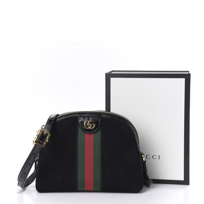 Gucci Suede Patent Web GG Small Ophidia Dome Shoulder Bag Black 11 of 11