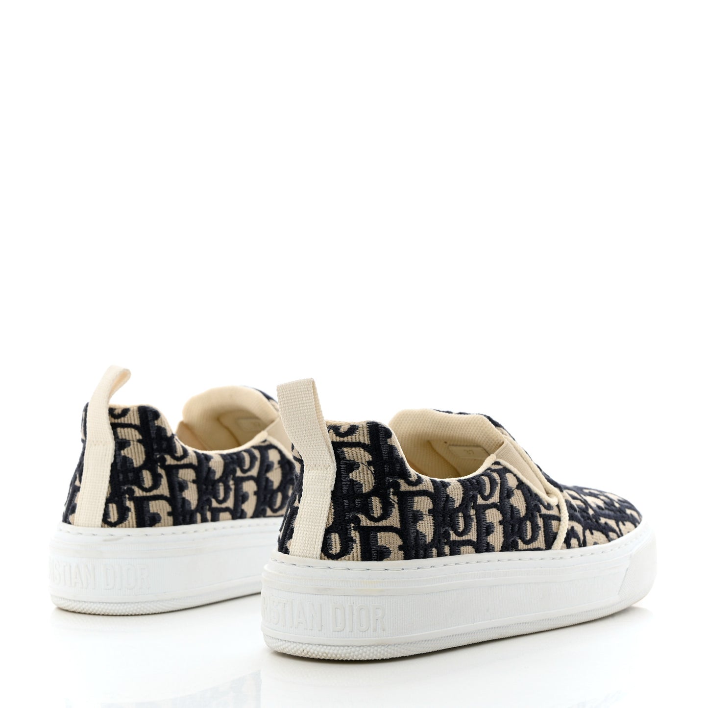 Canvas Oblique Embroidered Womens Solar Slip On Sneakers 37 Deep Blue