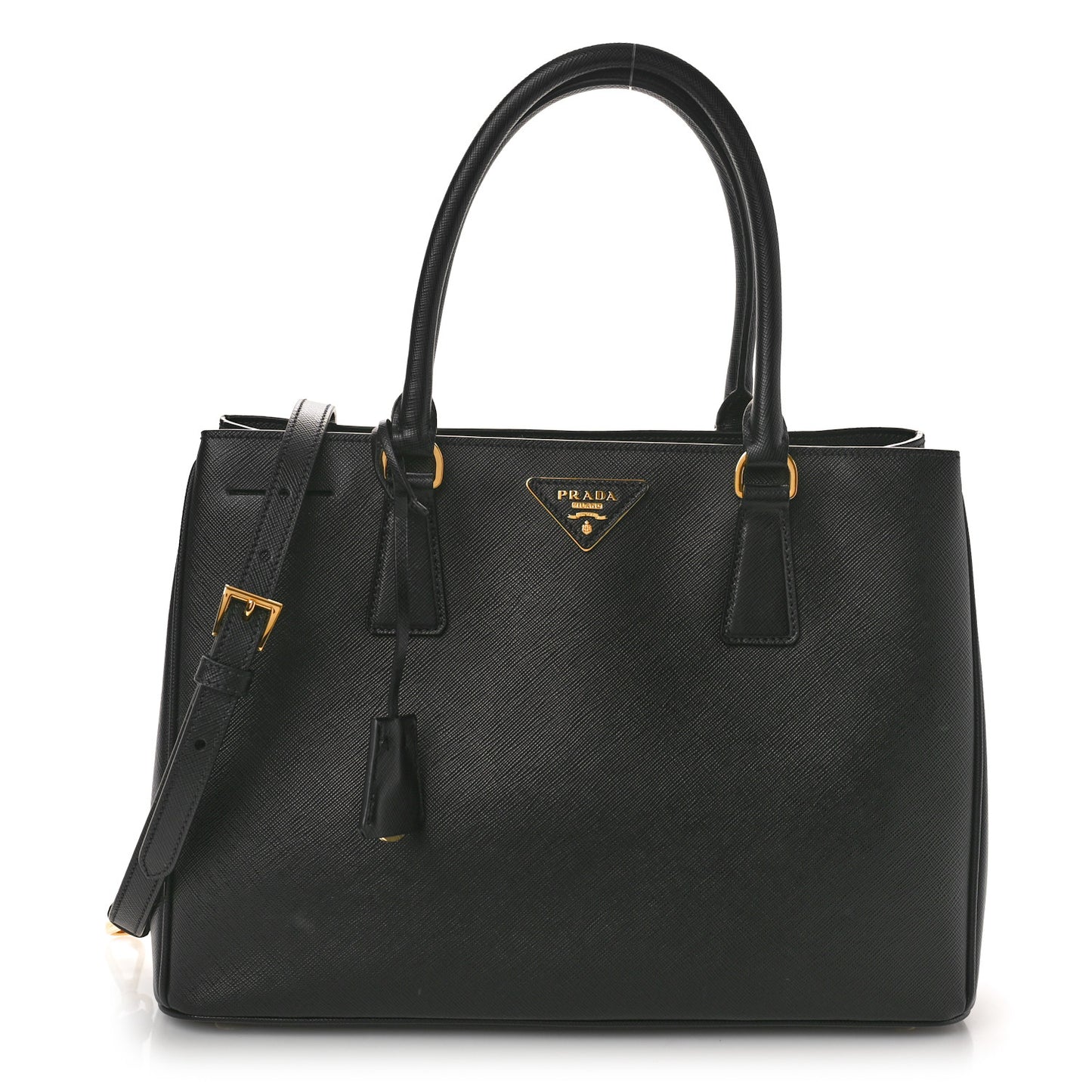 Saffiano Lux Medium Tote Black