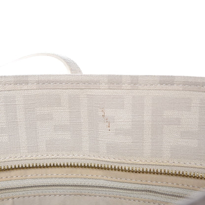 Fendi Zucca Spalmati Floral Embroidered Large Roll Tote White 10 of 13
