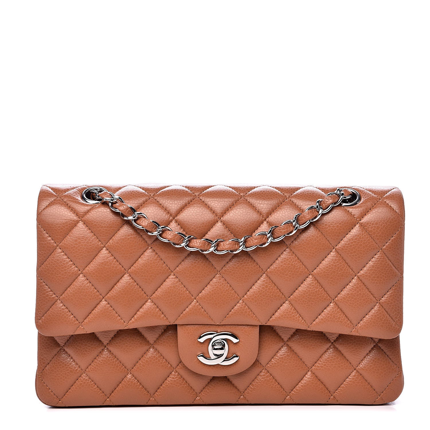 Chanel Caviar Quilted Medium Double Flap Dark Beige 1 of 12