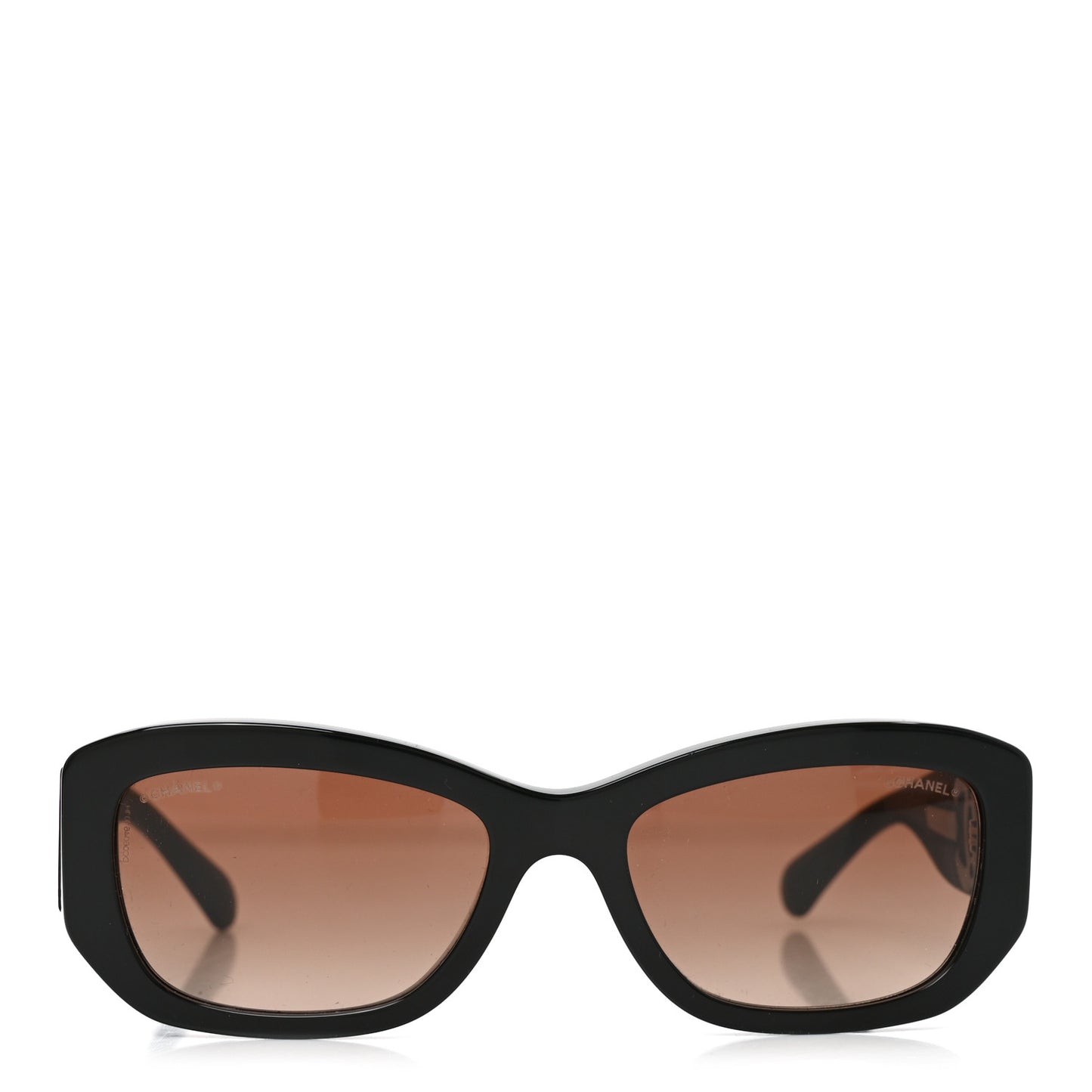 Acetate Rectangle Sunglasses 5493 Black Brown