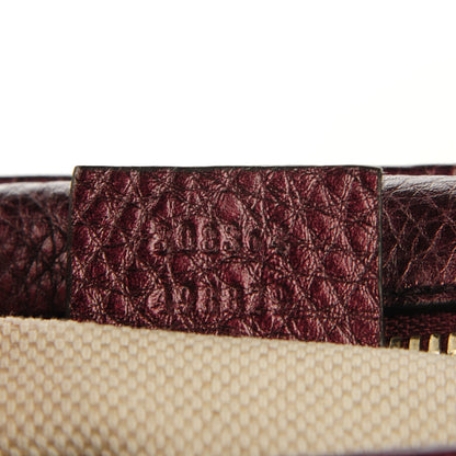 Gucci Metallic Pebbled Calfskin Small Soho Disco Bag Burgundy 7 of 7