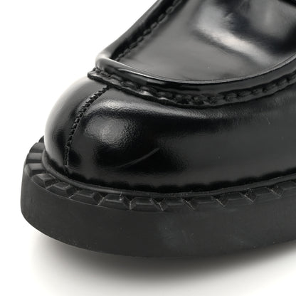 Prada Spazzolato Metal Triangle Logo 50mm Loafers 38 Black 13 of 13