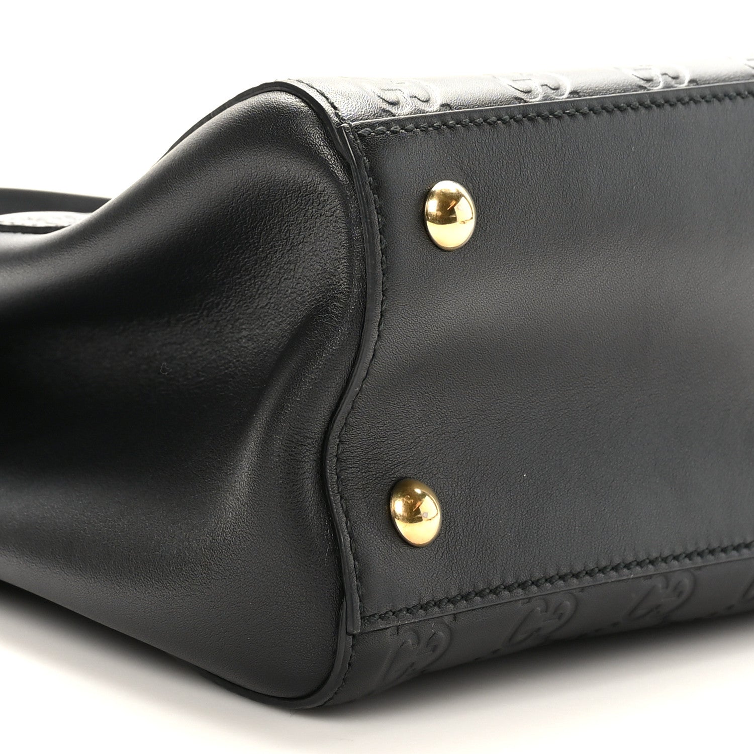 Gucci Guccissima Signature Medium Shoulder Tote Bag Black 8 of 9