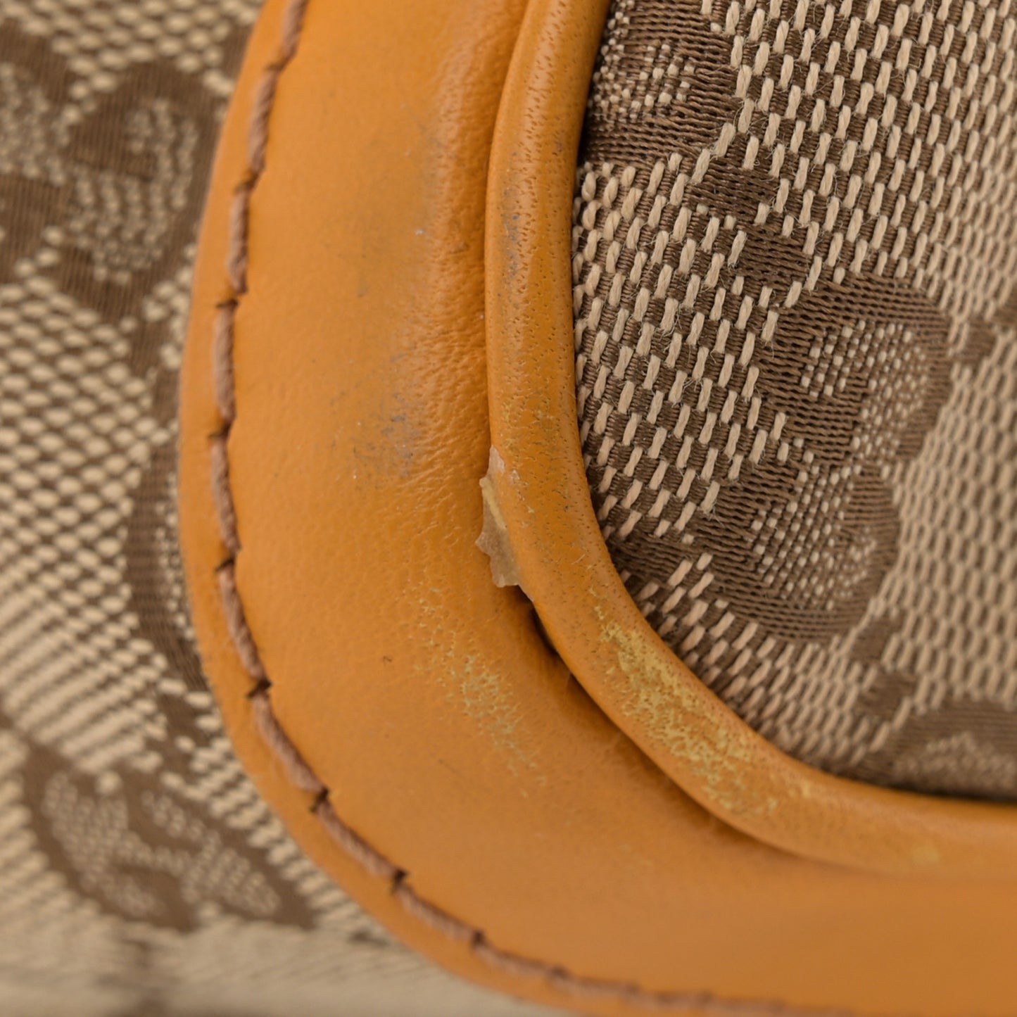 Monogram Selleria Calfskin Vintage Web Medium Boston Beige Ebony Yellow