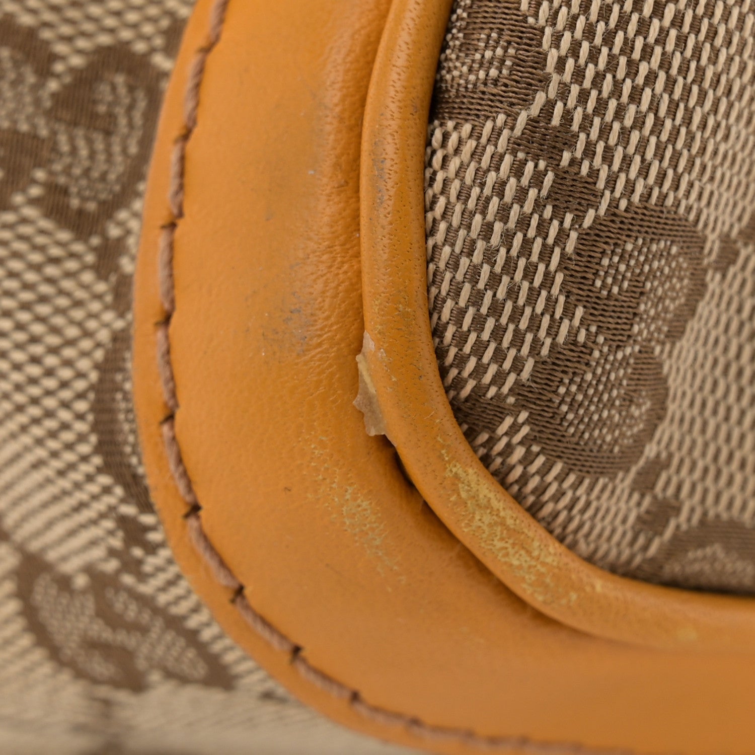Gucci Monogram Selleria Calfskin Vintage Web Medium Boston Beige Ebony Yellow 11 of 15