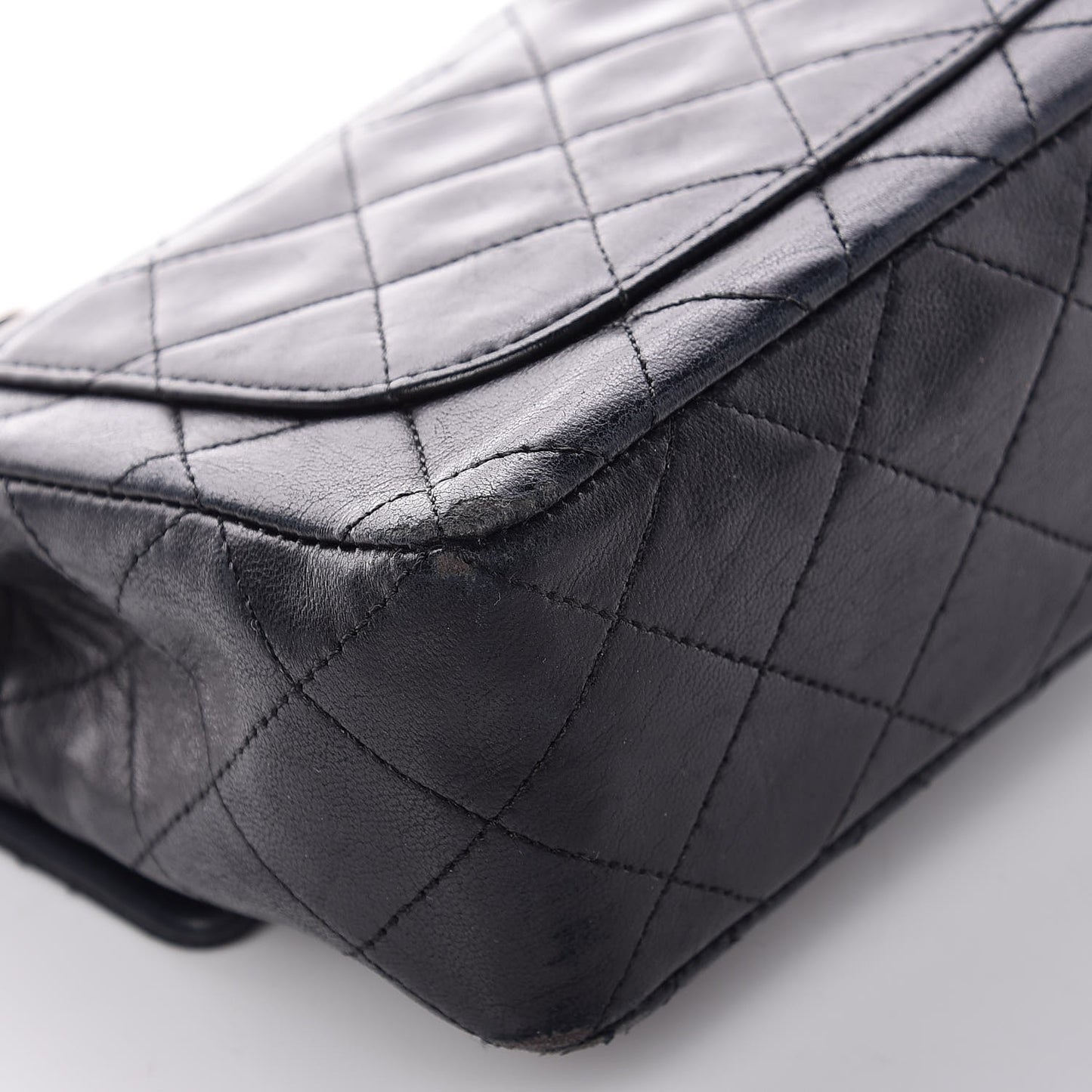 Lambskin Quilted Mini Square Flap Black