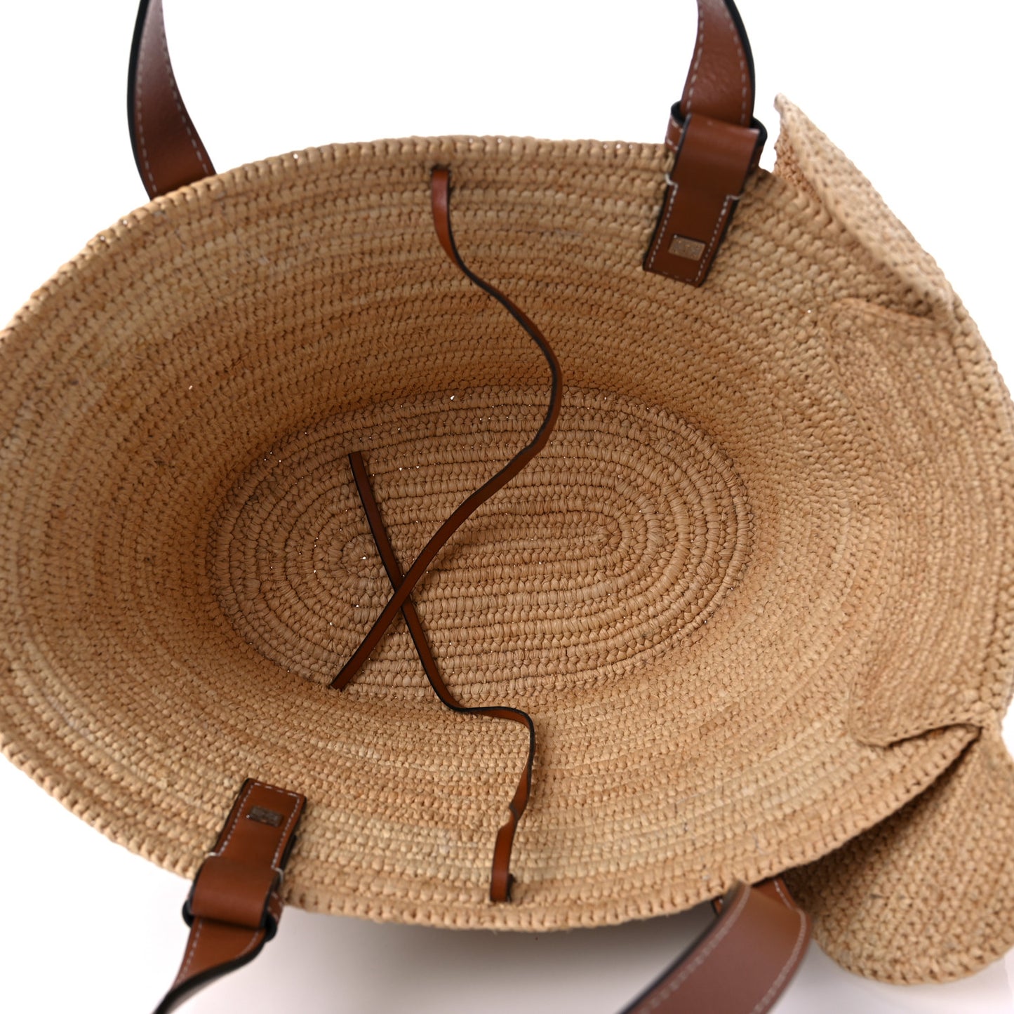 Raffia Small Elephant Basket Tote Bag Natural Tan