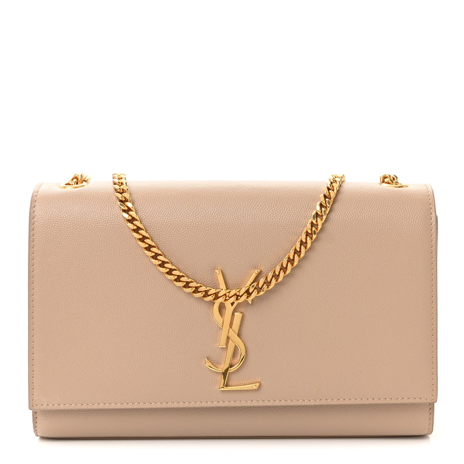 Saint Laurent Grain De Poudre Medium Monogram Kate Satchel Dark Beige 1 of 10