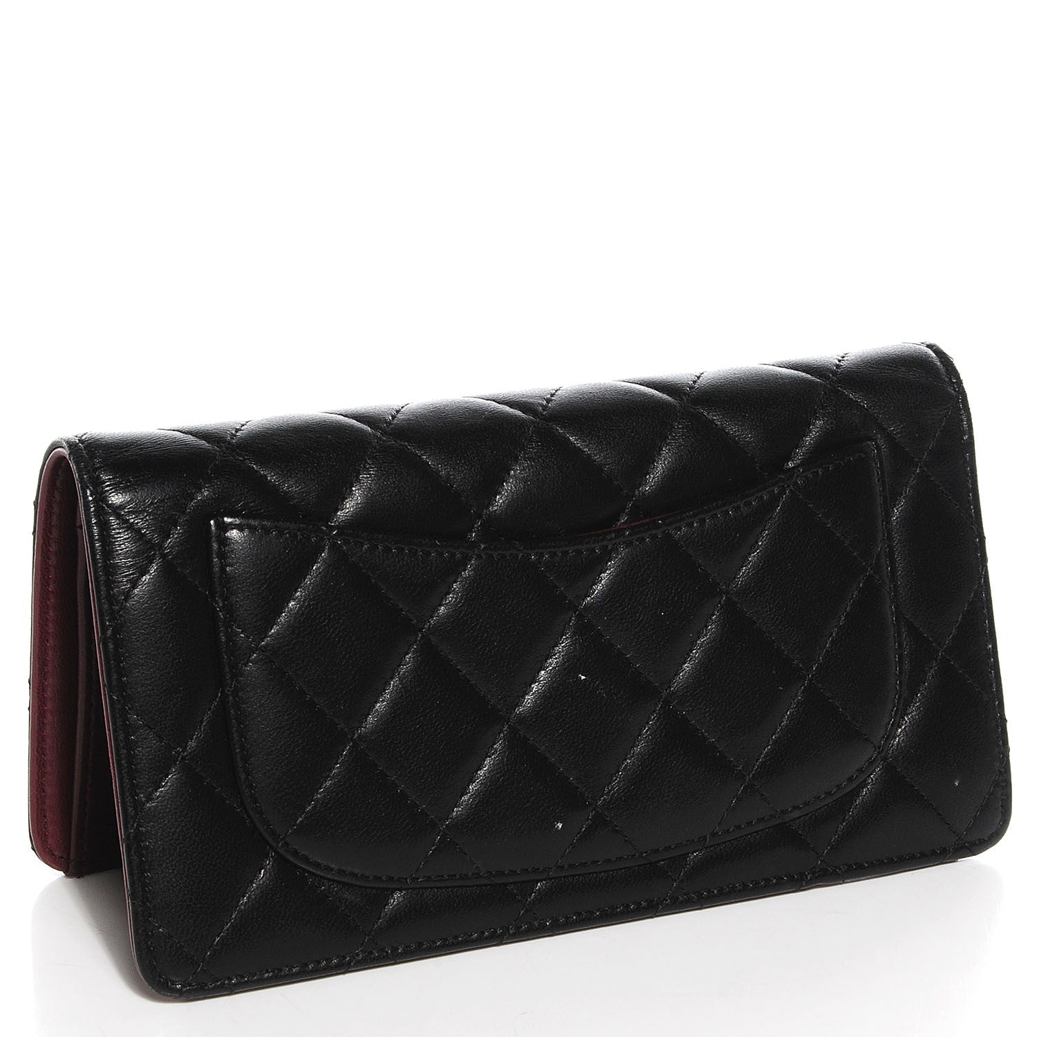Chanel Lambskin Quilted Yen Wallet Black 3 of 8