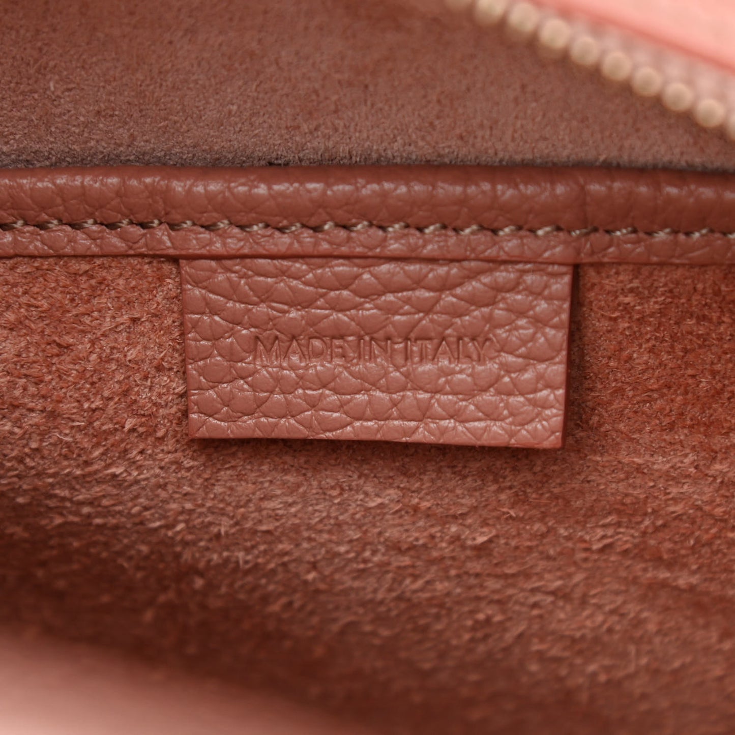 Drummed Calfskin Nano Luggage Antique Rose