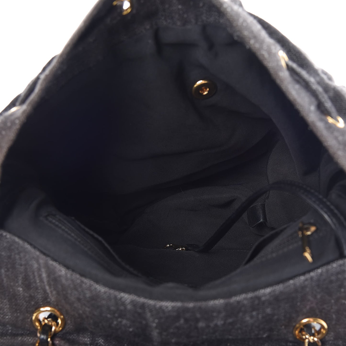 Washed Denim Quilted Large Urban Spirit Backpack Black