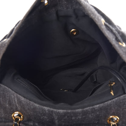 Chanel Washed Denim Quilted Large Urban Spirit Backpack Black 5 of 18